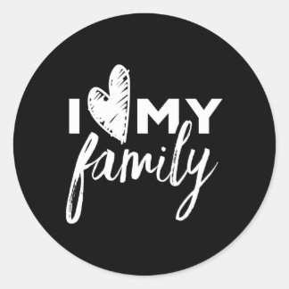 Sticker Rond J'Aime Mes Familles Familles Familles Py Familles