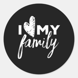 Sticker Rond J'Aime Mes Familles Familles Familles Py Familles