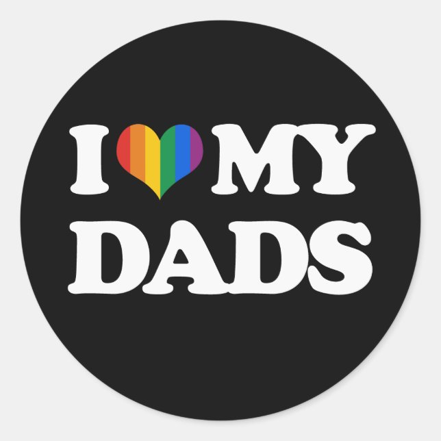 Sticker Rond J'aime mes papas - (Devant)