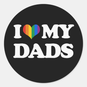Sticker Rond J'aime mes papas -