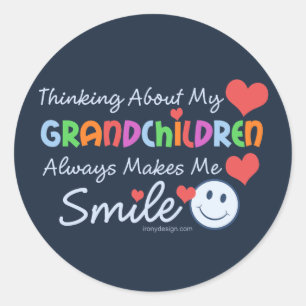 Sticker Rond J'aime mes petits-enfants