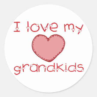 Sticker Rond J'aime mes petits-enfants