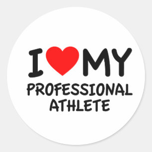 Sticker Rond J'aime mon athlète professionnel
