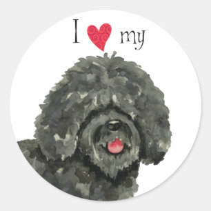 Sticker Rond J'aime mon Barbet