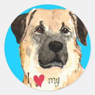 Sticker Rond J'aime mon berger anatolien
