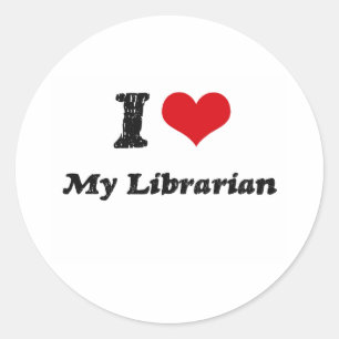 Sticker Rond J'aime mon bibliothécaire