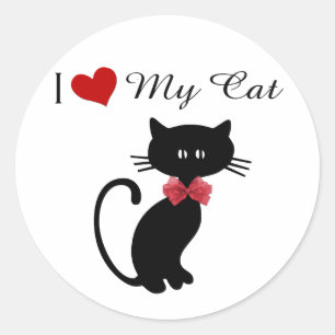 Sticker Rond J'Aime Mon Chat