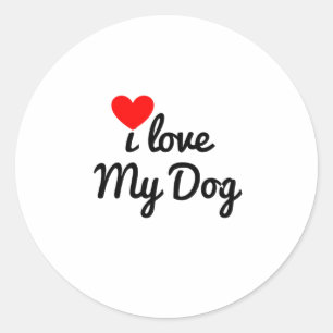 Sticker Rond J'aime mon chien