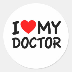 Sticker Rond J'aime mon docteur