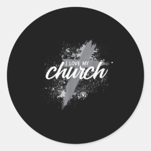 Sticker Rond J'aime mon église - Midland New Life Vineyard, Mi 