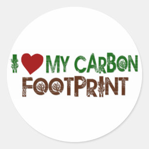 Sticker Rond J'Aime Mon Empreinte Carbone