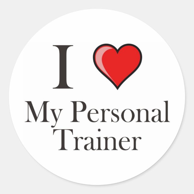 Sticker Rond J'aime mon entraîneur personnel (Devant)