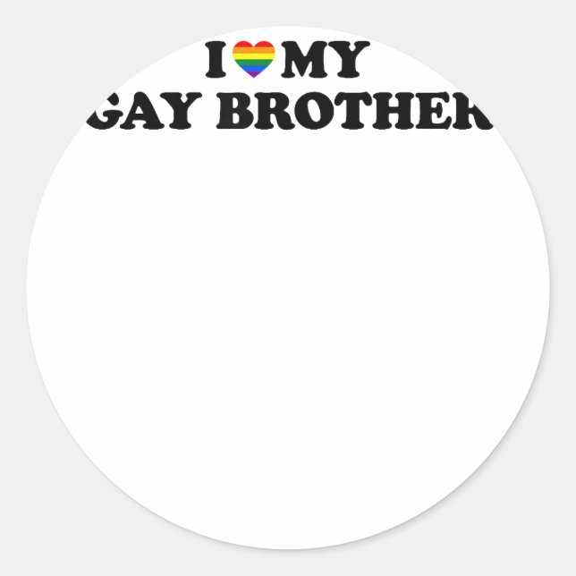 Sticker Rond J'Aime Mon Frère Gay Copier (Devant)