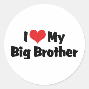 Sticker Rond J'Aime Mon Grand Frère