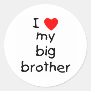 Sticker Rond J'Aime Mon Grand Frère