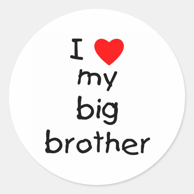 Sticker Rond J'Aime Mon Grand Frère (Devant)