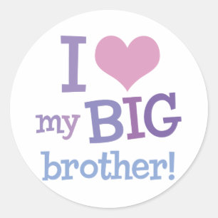 Sticker Rond J'Aime Mon Grand Frère