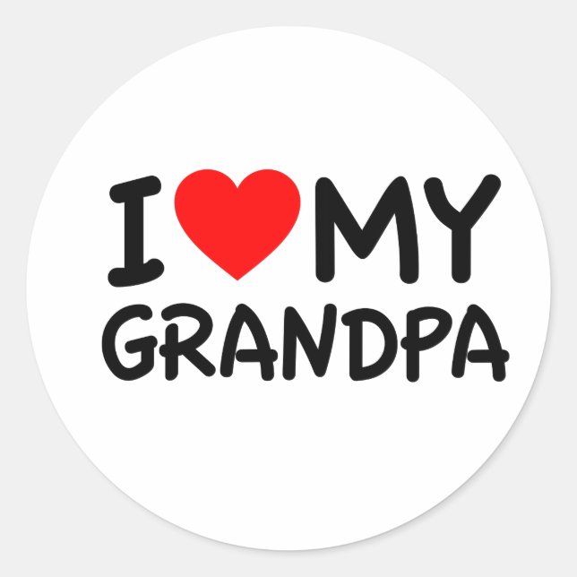Sticker Rond J'aime mon grand-père (Devant)