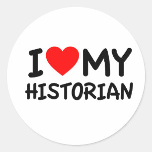 Sticker Rond J'aime mon historien