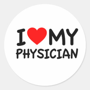 Sticker Rond J'aime mon médecin