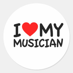 Sticker Rond J'aime mon musicien