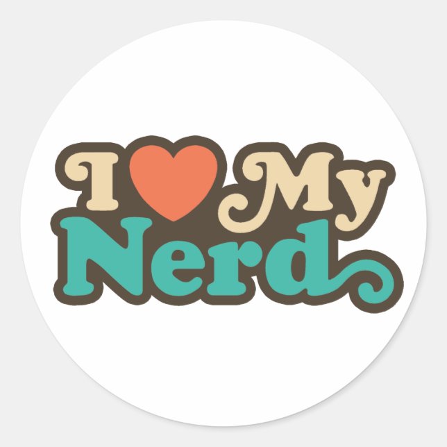 Sticker Rond J'aime mon Nerd (Devant)
