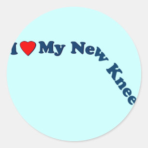 Sticker Rond J'aime mon nouveau genou