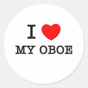 Sticker Rond J'Aime Mon Oboe
