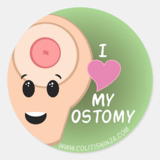 Sticker Rond J'aime mon Ostomy