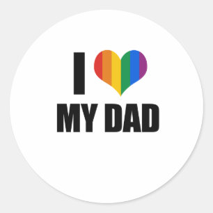 Sticker Rond J'aime mon père gay