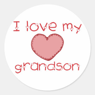 Sticker Rond J'aime mon petit-fils