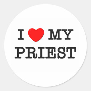 Sticker Rond J'aime mon prêtre