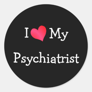 Sticker Rond J'Aime Mon Psychiatre