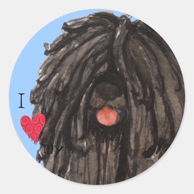 Sticker Rond J'aime mon Puli (Devant)