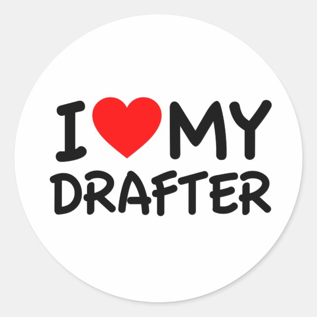 Sticker Rond J'aime mon rédacteur (Devant)