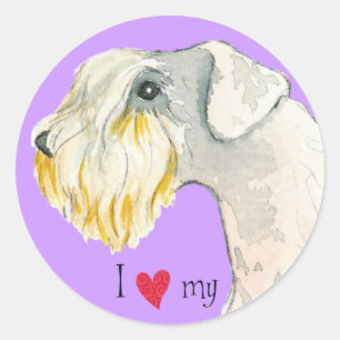 Sticker Rond J'aime mon Sealyham Terrier