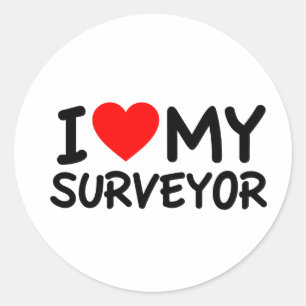 Sticker Rond J'aime mon Surveyor