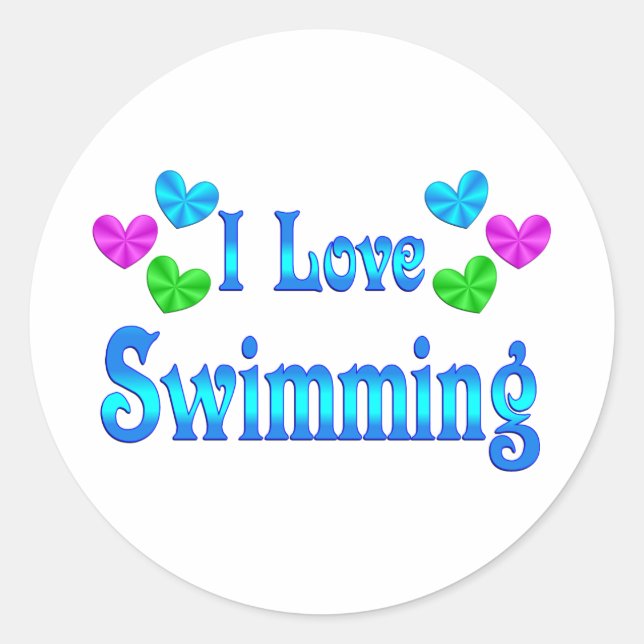 Sticker Rond J'Aime Nager (Devant)