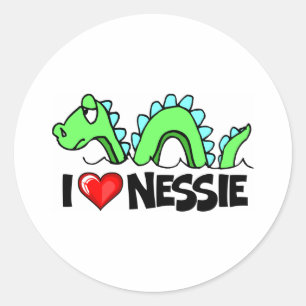 Sticker Rond J'aime Nessie