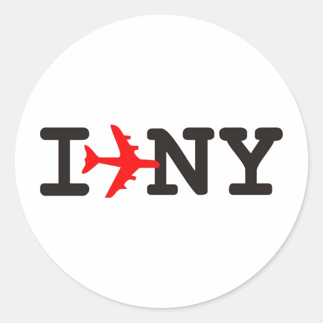 Sticker Rond J'aime New York (Devant)