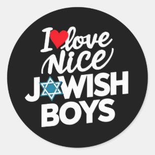Sticker Rond J'aime Nice Juifs garçons Juifs Juifs Hébreux Hano