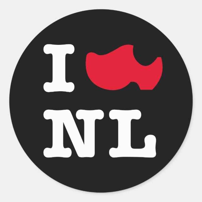 Sticker Rond J'aime NL, j'aime Hollande (Devant)