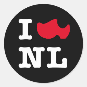 Sticker Rond J'aime NL, j'aime Hollande