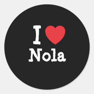 Sticker Rond J'aime Nola coeur T-shirt