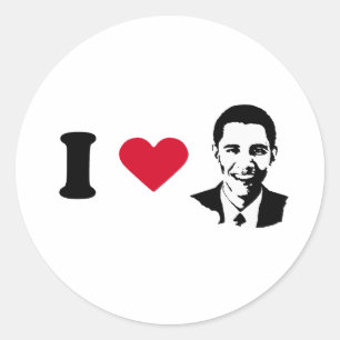 Sticker Rond J'aime Obama