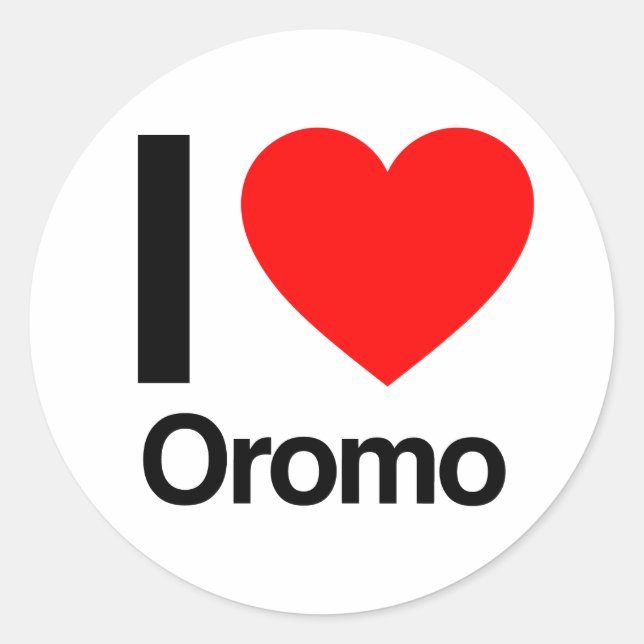 Sticker Rond j'aime oromo (Devant)
