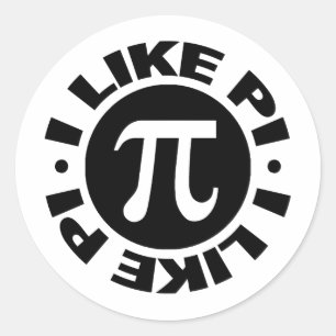 Sticker Rond J'Aime Pi