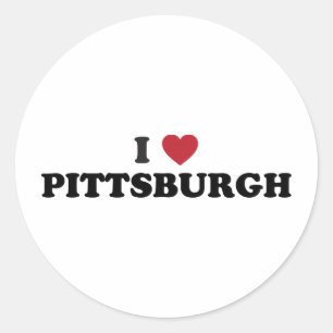 Sticker Rond J'aime Pittsburgh Pennsylvanie