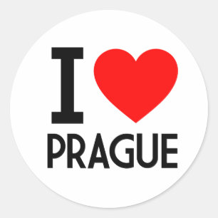 Sticker Rond J'aime Prague