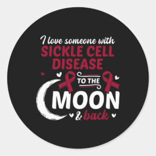Sticker Rond J'Aime Quelqu'Un Avec La Maladie De La Faucille